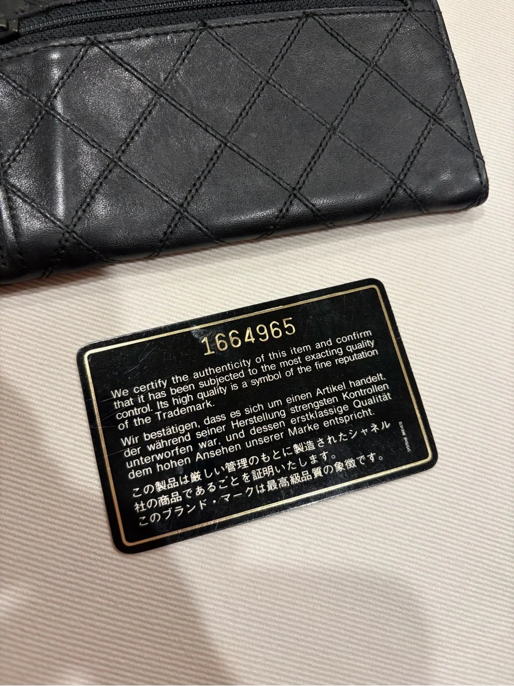 Chanel CC Black Leather Quilted Flap Envelope Wallet Clutch
